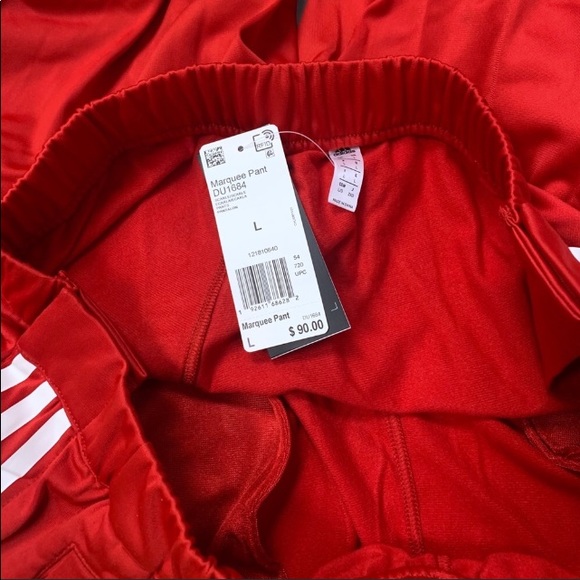 NWT! ADIDAS MARQUEE BASKETBALL PANTS SCARLET RED - Picture 8 of 8